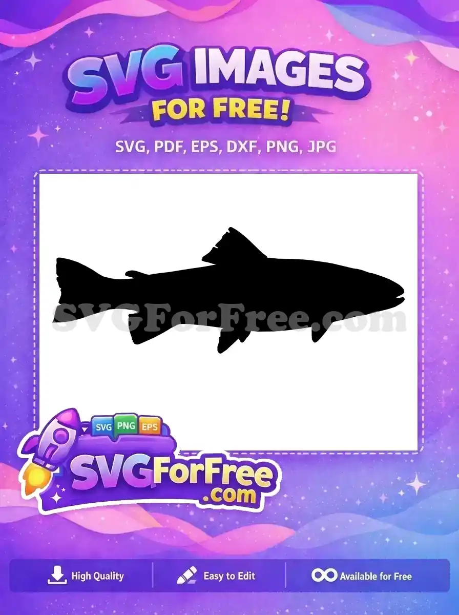 Discover this free fish silhouette design, ideal for various projects. A versatile and high-quality free vector graphic.
