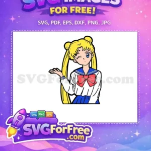 Free Blonde Hair Free Winking Sailor Moon Free SVG