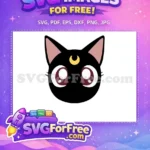 Free Luna Cat Eyes Free Crescent Sailor Moon Free SVG - Instant Download