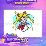 Free Smiling Sailor Moon Free Peace Sign Pose Sailor Moon Free SVG - Instant Download