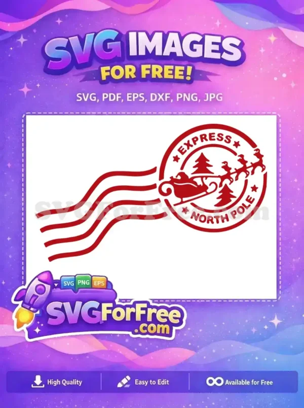 Free Santa Sleigh Free Reindeer North Pole Express Free SVG