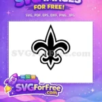 Free Black Outline Free Fleur-de-lis Saints Free SVG - Instant Download