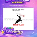 Free Special Delivery Reindeer Free Red Stamp Christmas Mail Free SVG - Instant Download