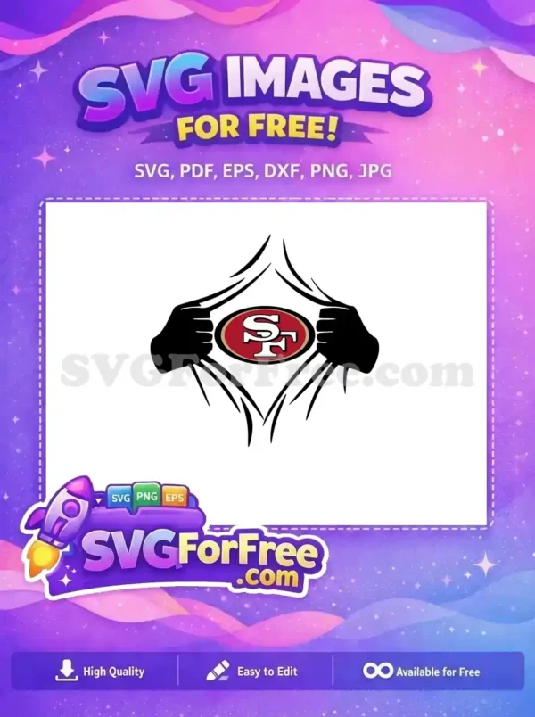 Free Ripped Shirt Free San Francisco 49ers Super Hero Free SVG