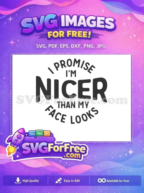 Free Sarcastic Quote Free Nicer Face Looks Sarcastic Free SVG