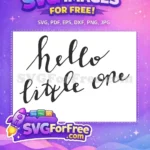 Free Calligraphy Letters Free Baby Shower Hello Free SVG - Instant Download