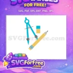 Free Teal Compass Free Yellow Pencil School Quotes Free SVG - Instant Download