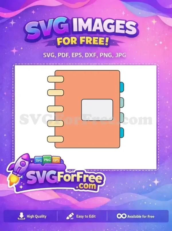 Free Peach Cover Free Turquoise Tabs School Free SVG