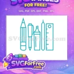 Free Teal School Supplies Free Education School Quotes Free SVG - Instant Download