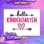 Free Hello Arrows Free Pink Heart Kindergarten Free SVG - Instant Download