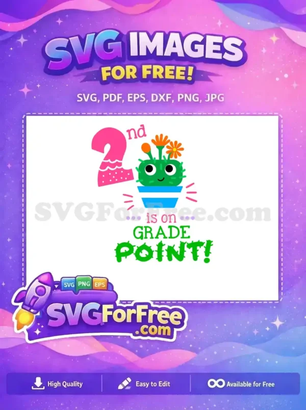 Free Potted Plant Cactus Free Second Grade School Free SVG