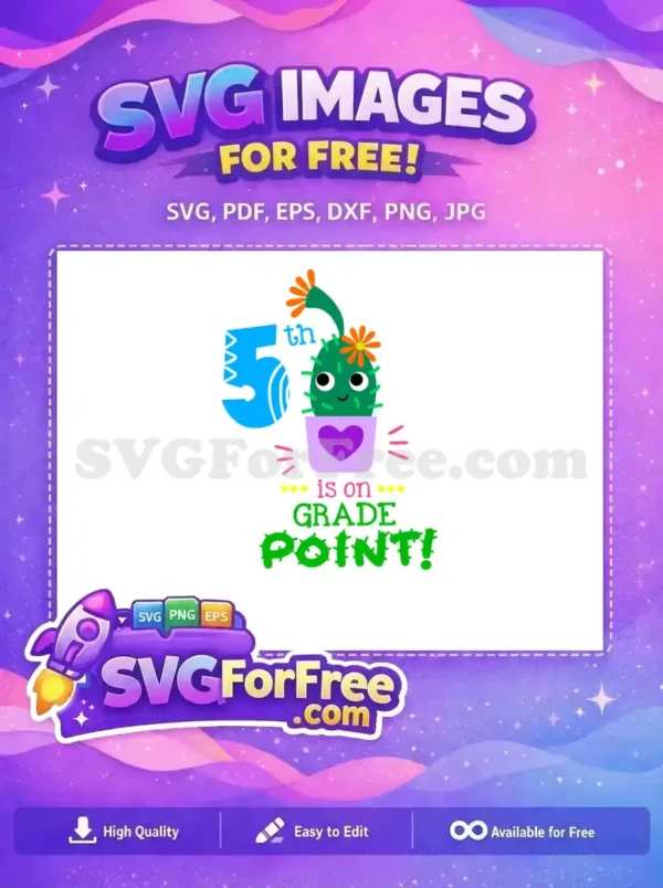 Free Cute Cactus Free 5th Grade Point Free SVG Free Cute Cactus Free 5th Grade Point Free SVG