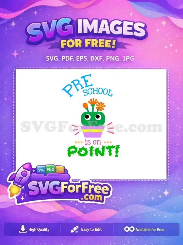 Free Smiling Green Flower Pot Free Preschool Quote Free SVG