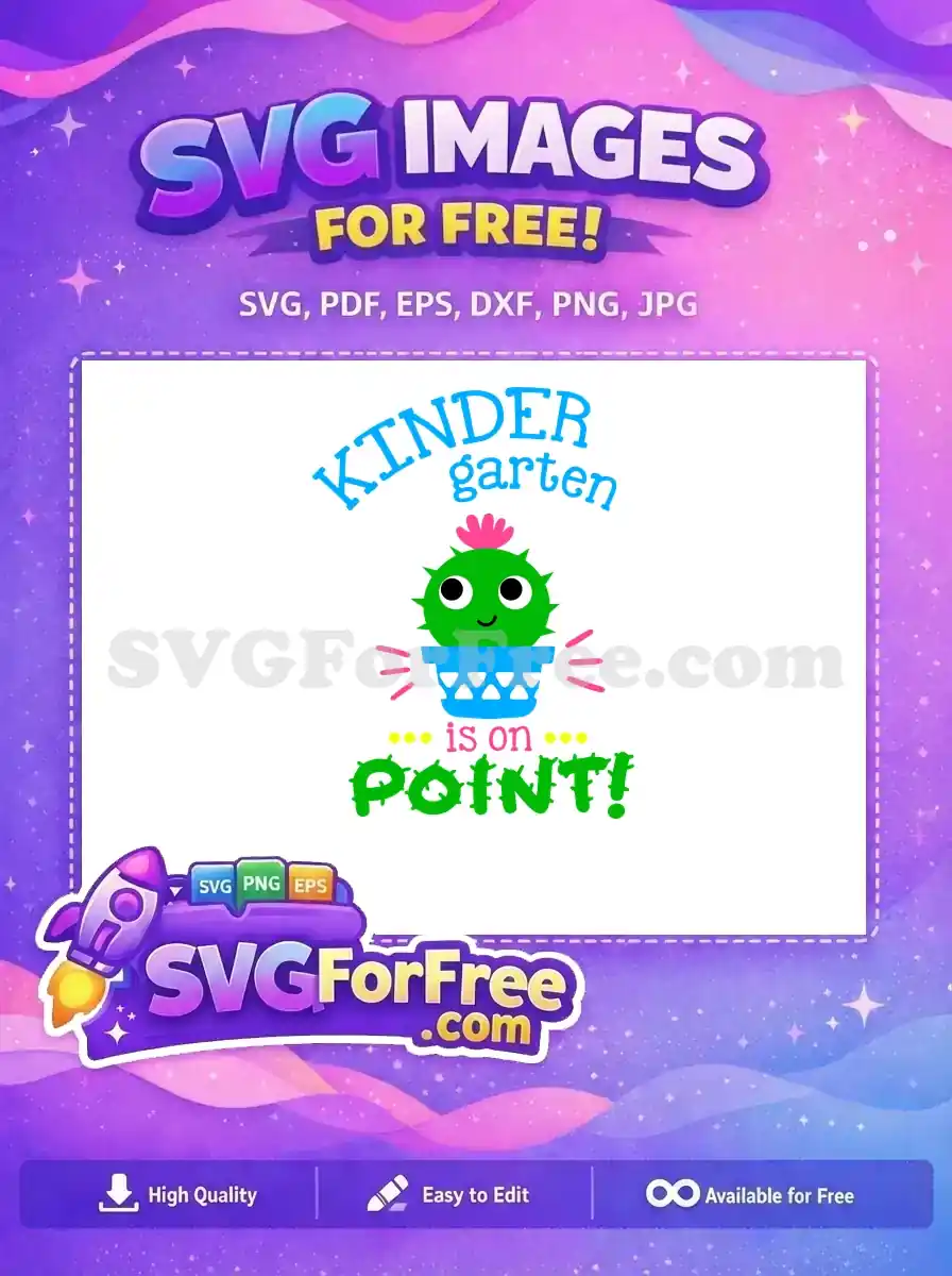 Free Smiling Cactus Free Kindergarten Quote School Free SVG
