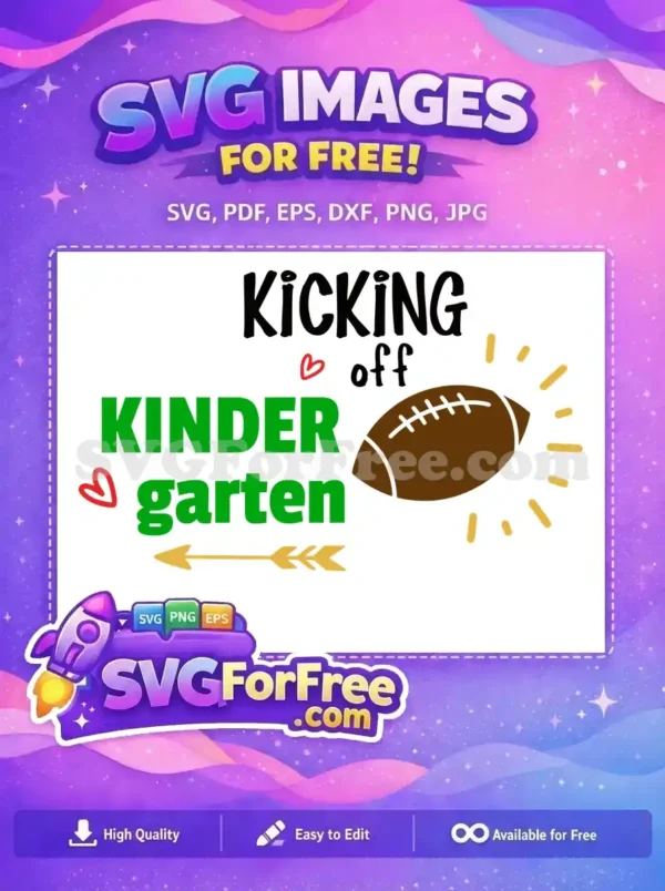 Free Green Kindergarten Free Football Kicking Off Free SVG