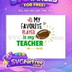 Free Football Heart Free My Teacher Red Green Free SVG - Instant Download