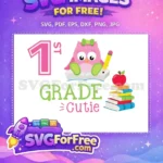 Free Pink Owl Cutie Free Apple Books 1st Grade Free SVG - Instant Download
