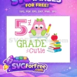 Free Pink Owl Bow Free Fifth Grade School Free SVG - Instant Download
