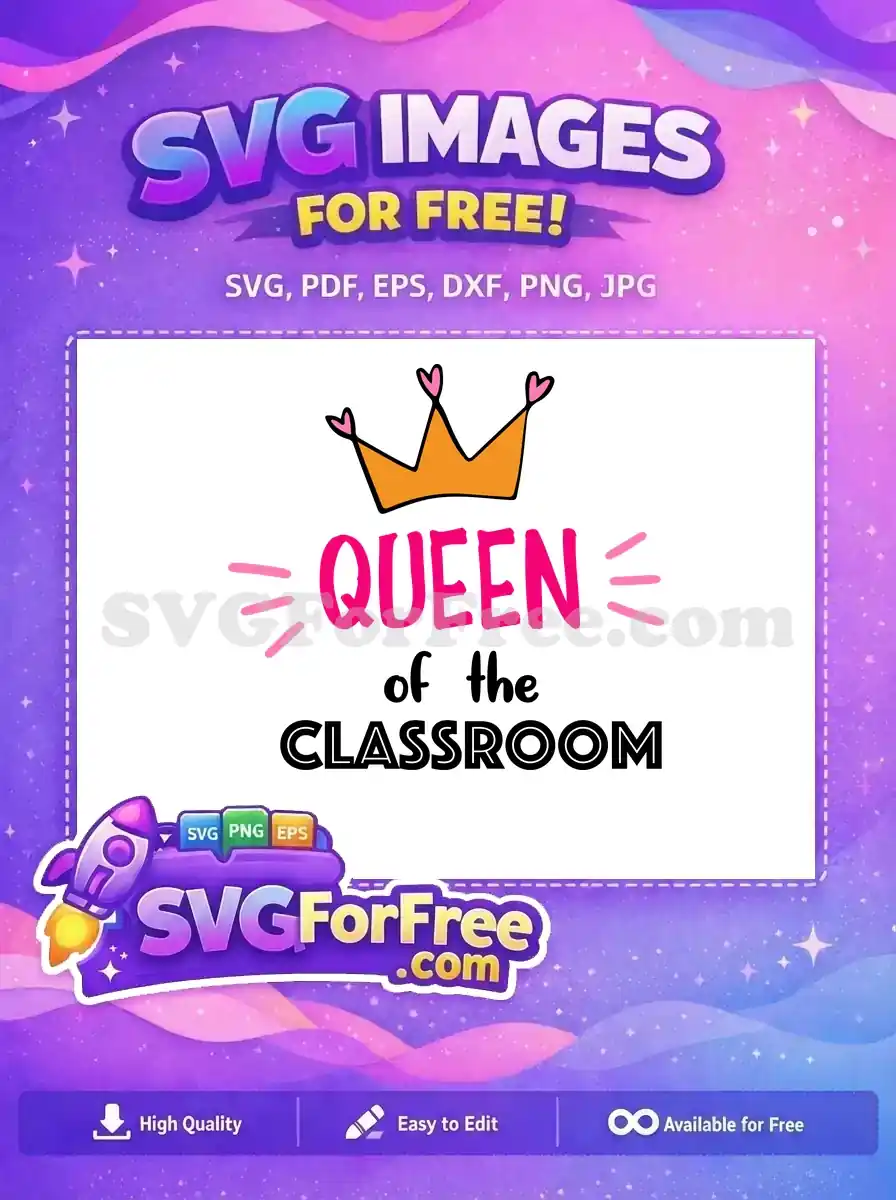 Free Heart Crown Free Queen Classroom School Free SVG