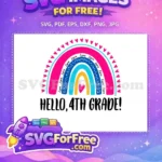 Free Pink Rainbow Hearts Free Love Design School Free SVG - Instant Download