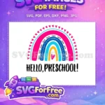 Free Colorful Hearts Free Love Rainbow Hello Preschool Free SVG - Instant Download