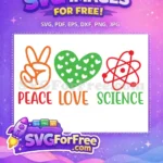 Free Orange Peace Sign Free Green Heart School Free SVG - Instant Download