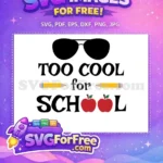 Free Sunglasses Pencils Free Apples School Quotes Free SVG - Instant Download