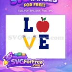 Free Navy Letters Free Apple Pencils Love Free SVG - Instant Download