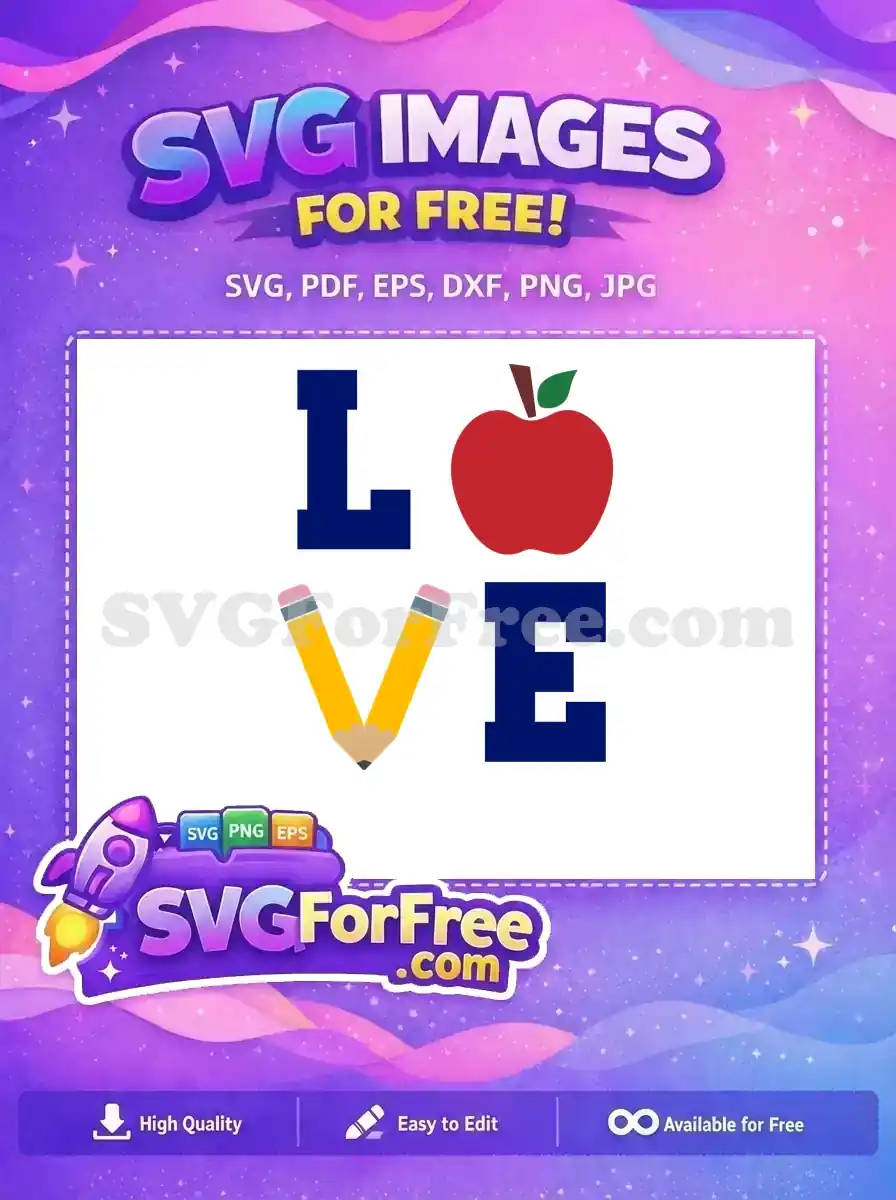Free Navy Letters Free Apple Pencils Love Free SVG