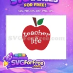 Free Red Apple Free Teacher Life School Free SVG - Instant Download