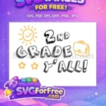 Free Smiling Sun Free Two Stars Second Grade Free SVG - Instant Download
