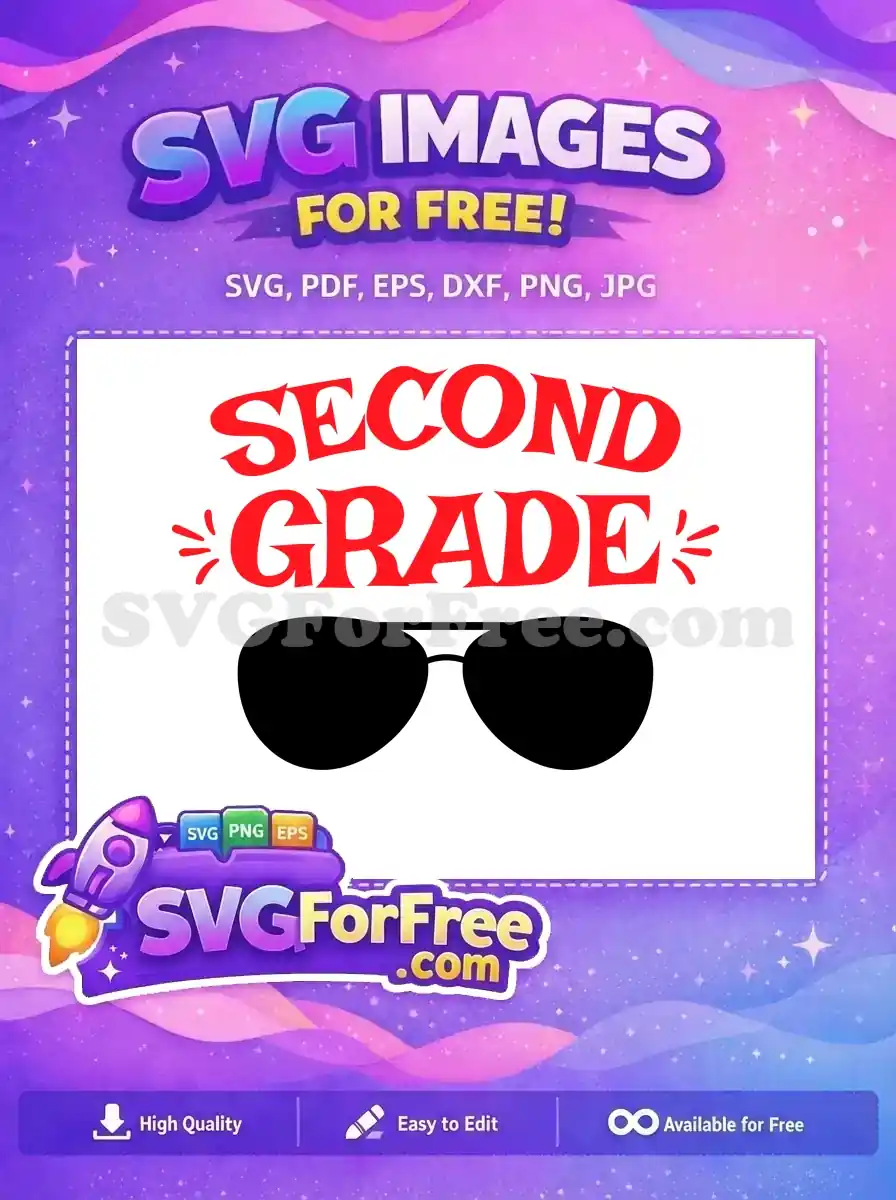 Free Red Second Grade Free Sunglasses School Free SVG