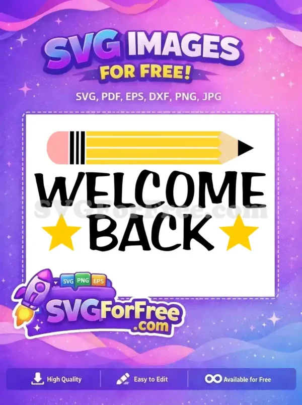 Free Yellow Pencil Free Welcome Back Stars School Free SVG 2 Free Yellow Pencil Free Welcome Back Stars School Free SVG 2