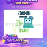 Free Zooming Third Grade Free Laptop Graduation Free SVG - Instant Download