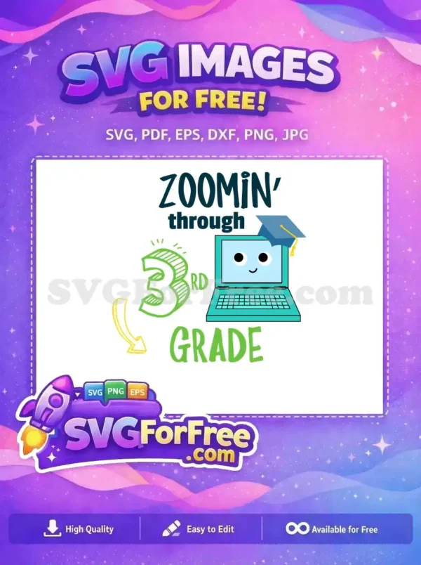 Free Zooming Third Grade Free Laptop Graduation Free SVG Free Zooming Third Grade Free Laptop Graduation Free SVG