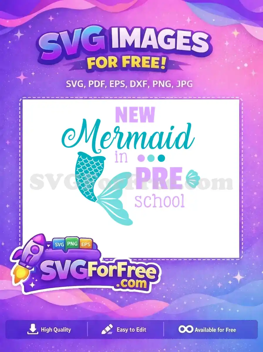 Free Teal Mermaid Free Pre School New Mermaid Free SVG