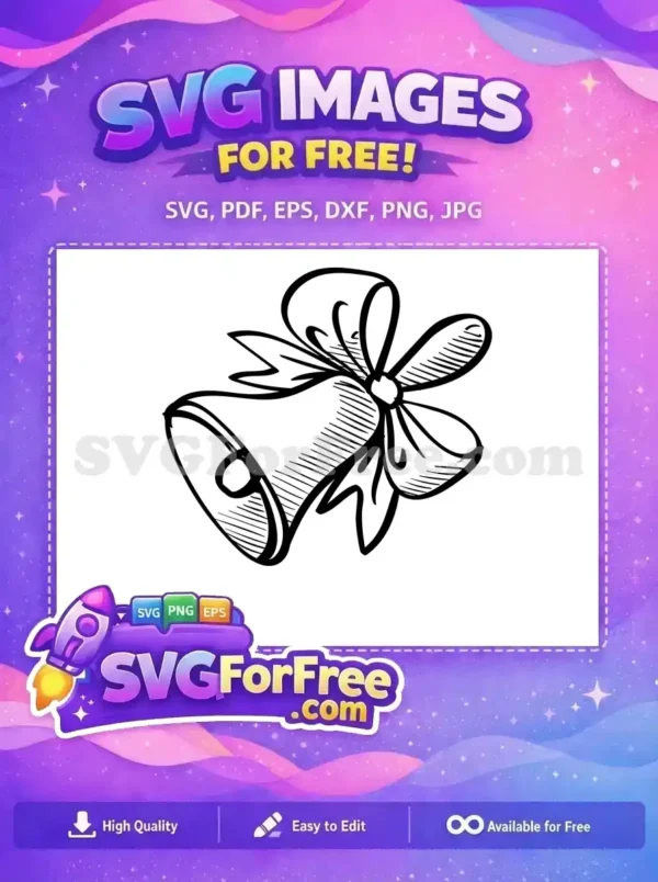 Free Two Bells Free Ribbon Detail School Free SVG
