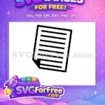 Free Black Lines Free Paper Sheet School Free SVG - Instant Download