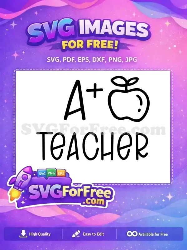 Free A Plus Teacher Free Apple Icon School Free SVG