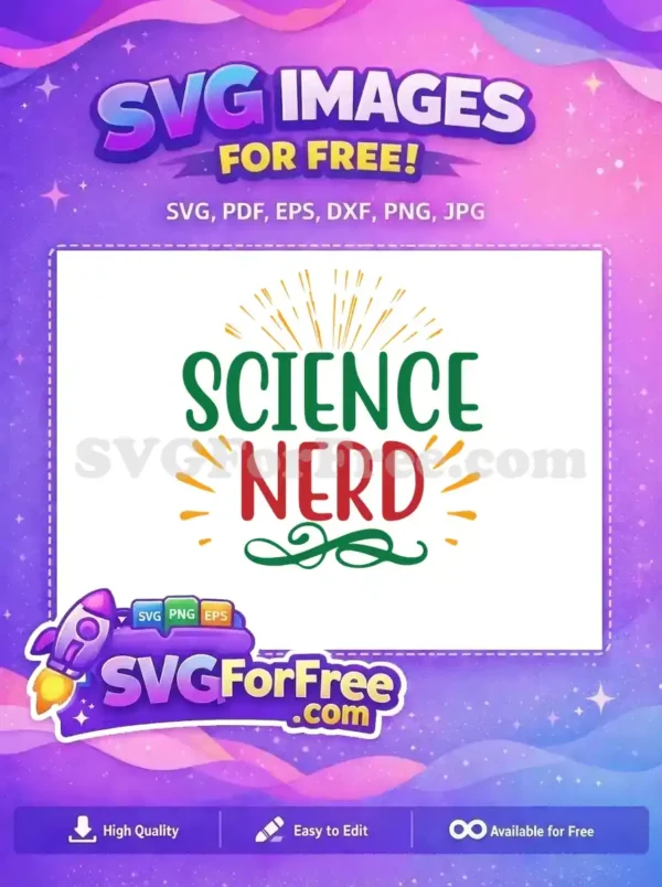 Free Green Science Free Red Nerd School Free SVG