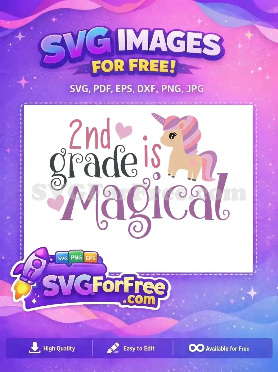 Free Pink Heart Unicorn Free 2nd Grade School Free SVG