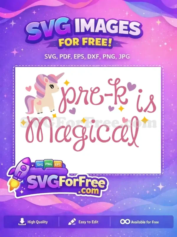 Free Striped Mane Unicorn Free Pre-K Magical School Free SVG Free Striped Mane Unicorn Free Pre-K Magical School Free SVG