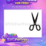 Free Number One Free Scissors Silhouette Character Free SVG - Instant Download
