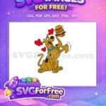 Free Hearts Eyes Free Burger Holding Scooby Doo Free SVG - Instant Download