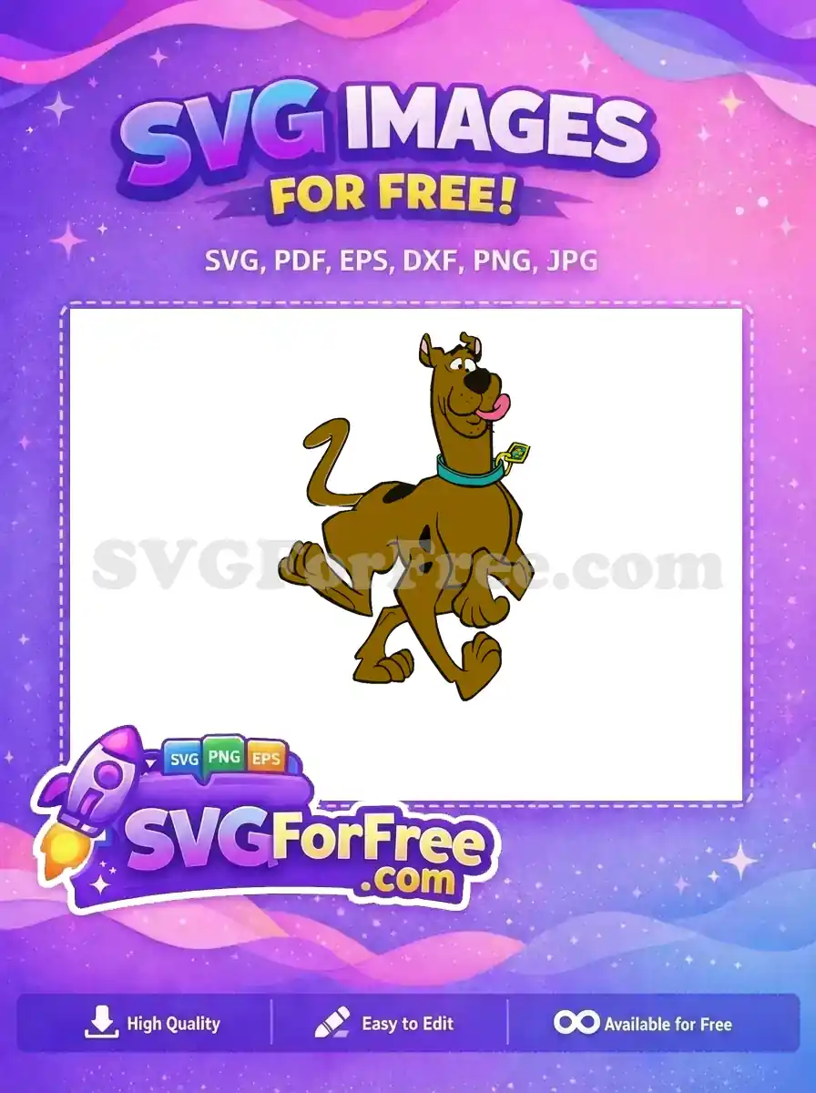 Free Tongue Out Free Teal Collar Scooby Doo Free SVG