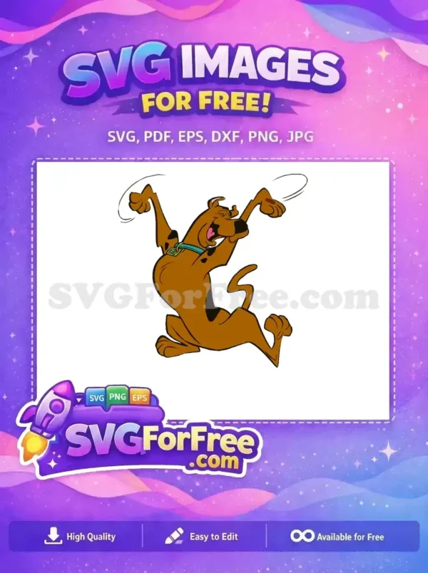 Free Laughing Expression Free Turquoise Collar Scooby-Doo Free SVG