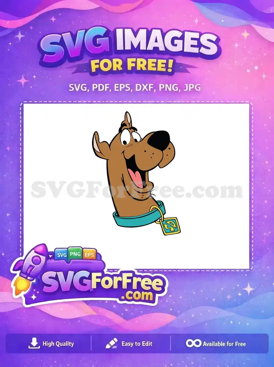 Free Smiling Scooby Free Blue Collar Scooby Doo Free SVG