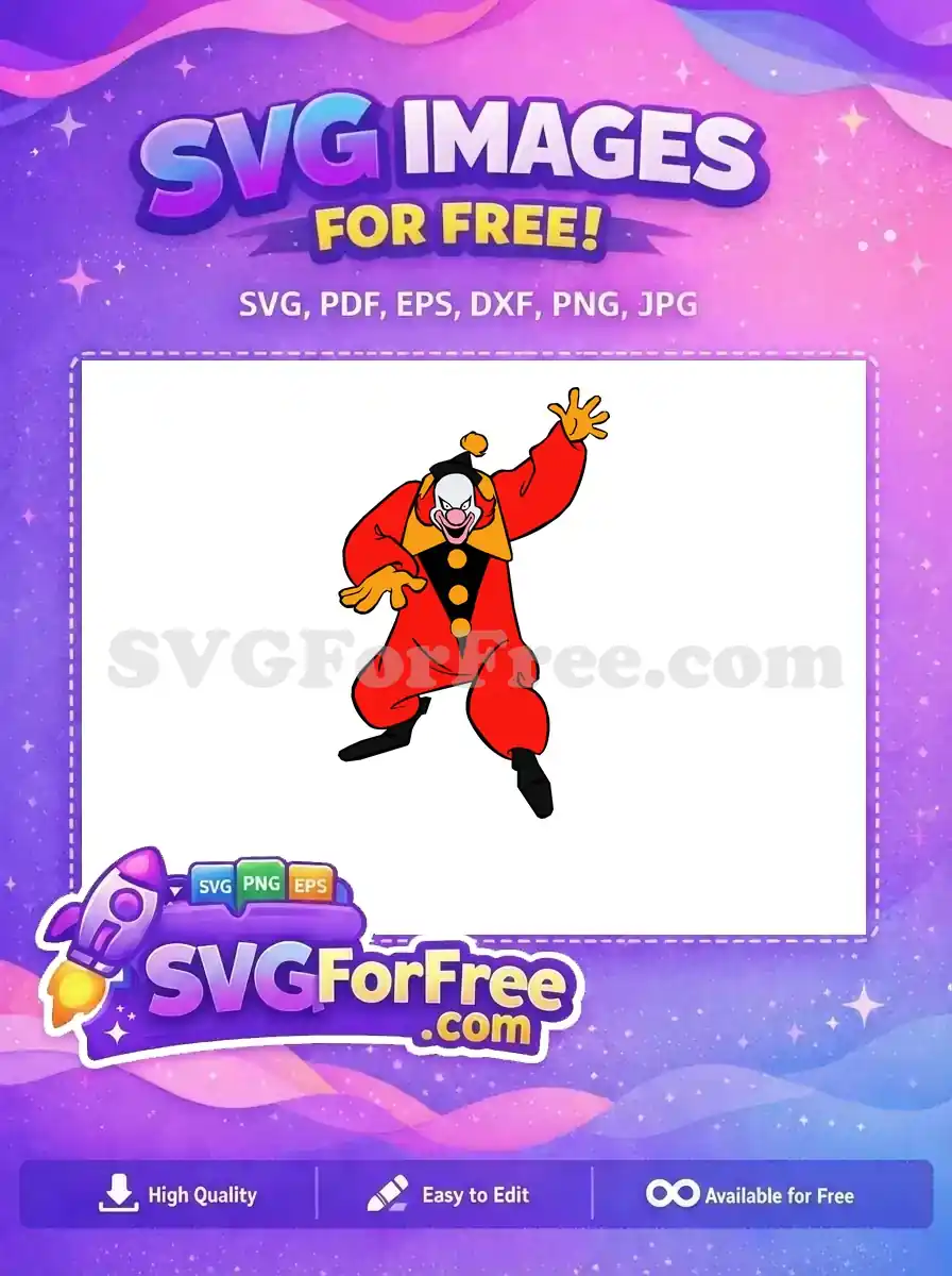 Free Red Clown Angry Expression Free Scooby Doo Villain Free SVG