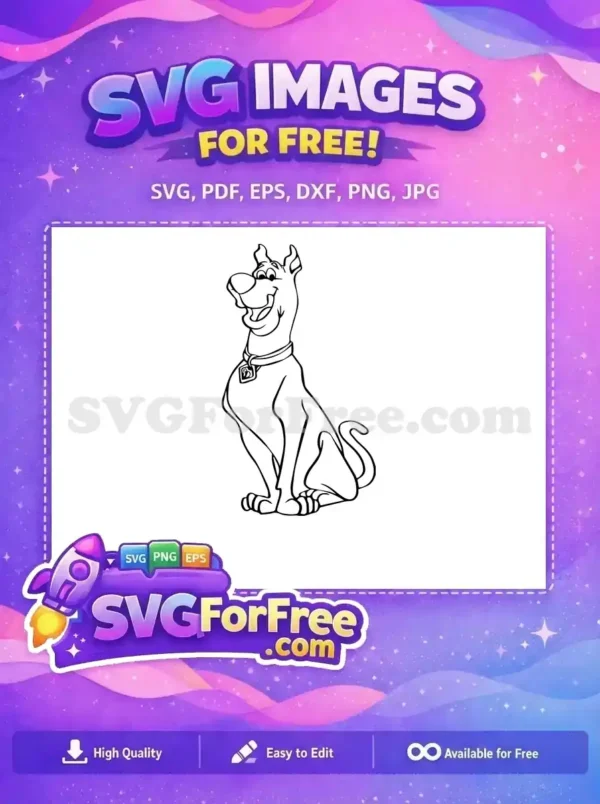Free Smiling Scooby Doo Free Sitting Pose Scooby Doo Free SVG 1