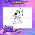 Free Cartoon Dog Angry Eyes Free Diamond Collar Scooby Free SVG - Instant Download